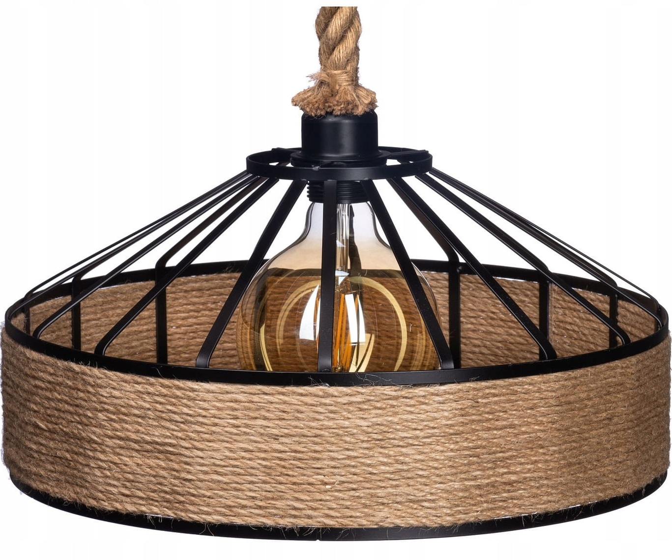

Lampa wisząca jutowa konopny sznur retro boho 30cm