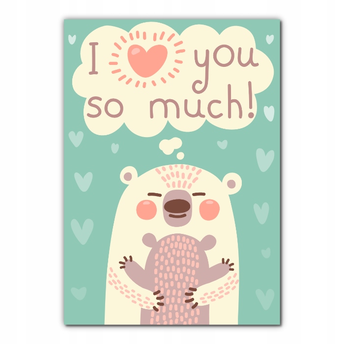 Plakat Pokój dziecka, salon, przedszkole Miś(A4)