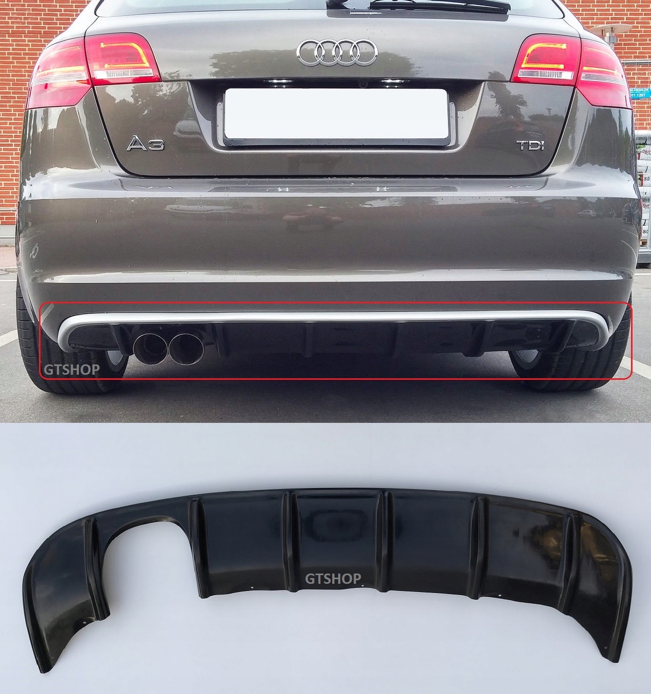 AUDI A3 8P DYFUZOR SPOILER DOKŁADKA TYŁ - GT SHOP