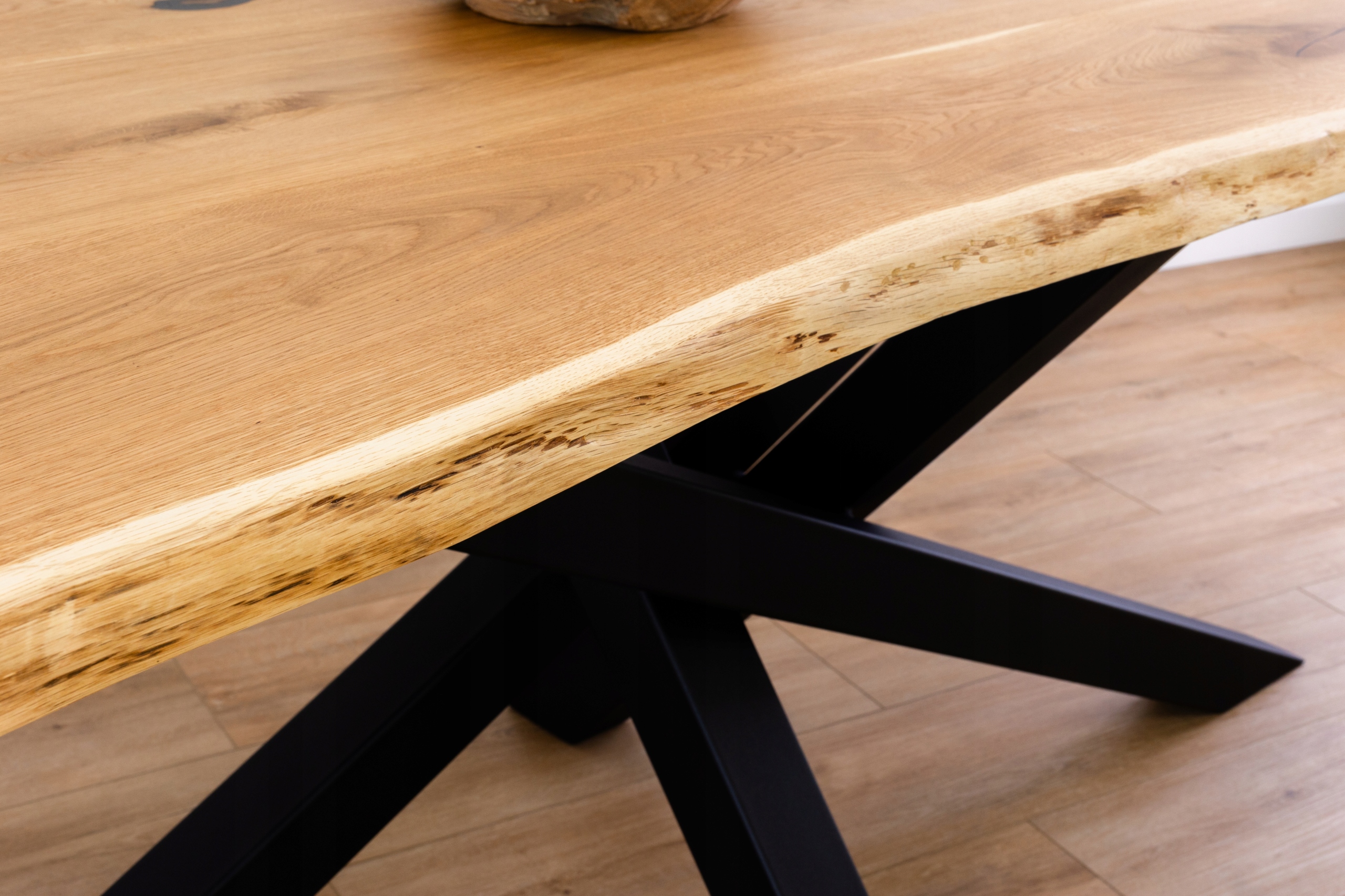 Stół Loftowy Do Jadalni Stół Loftowy Dębowy 160x100 cm LITY DĄB Pająk Materiał metal