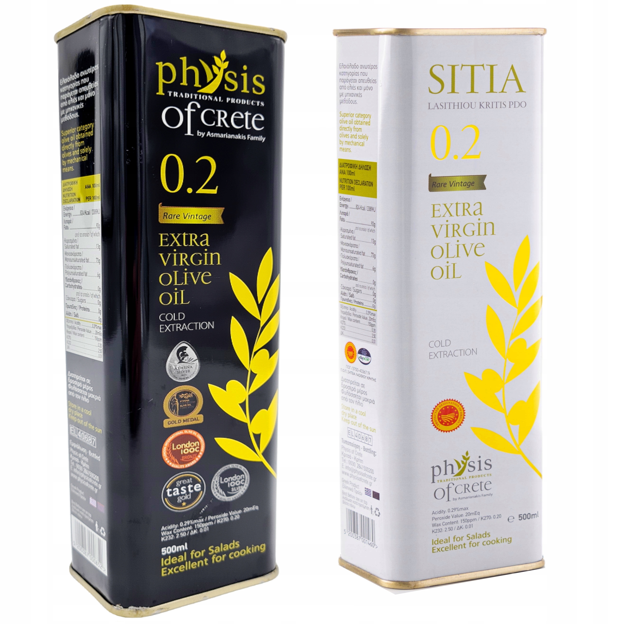 Levně Extra panenský olivový olej 2x500 ml Řecký Physis Of Crete