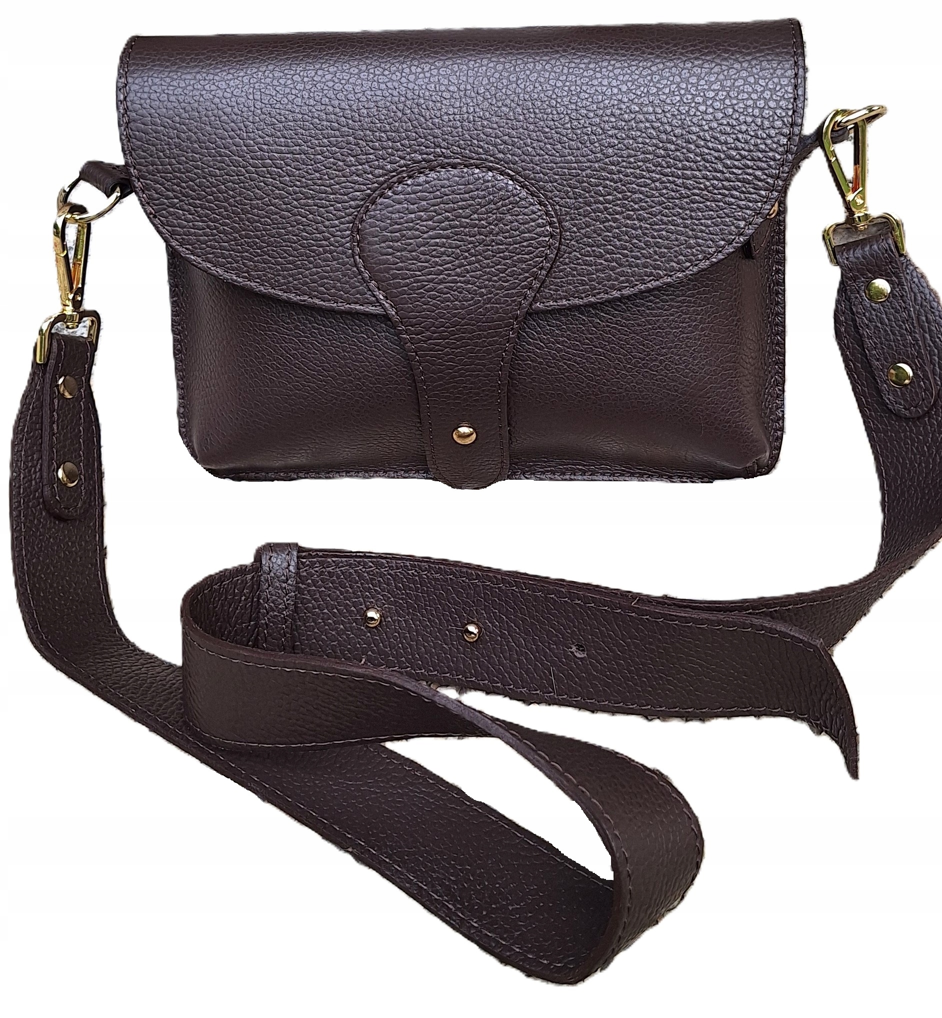 Torebka włoska nerka listonoszka Maxi Duża Wersja zamek Vera Pelle