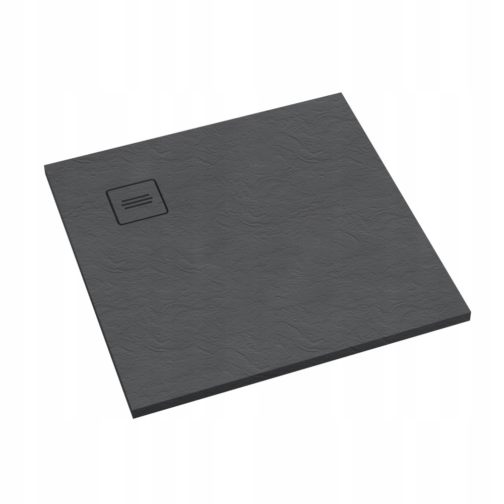 Čtvercová nízká kompozitová sprchová vanička Schedline Protos Grey Stone 90x90