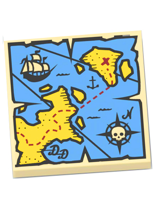

Lego Pirates mapa, płytka 2x2, 3068bpb0929