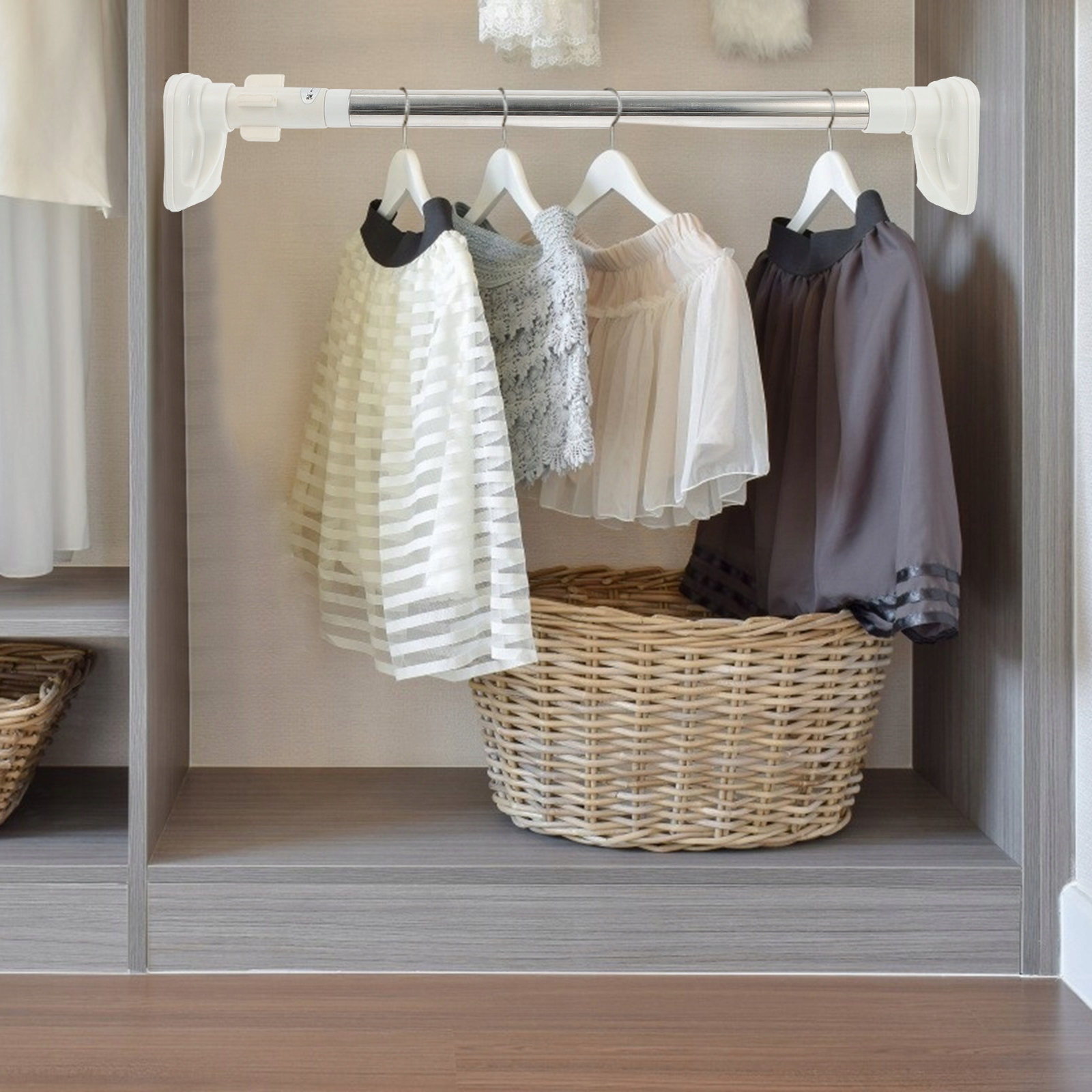 Clothes Rail Telescoping Curtain Rod Spring Marka bez marki