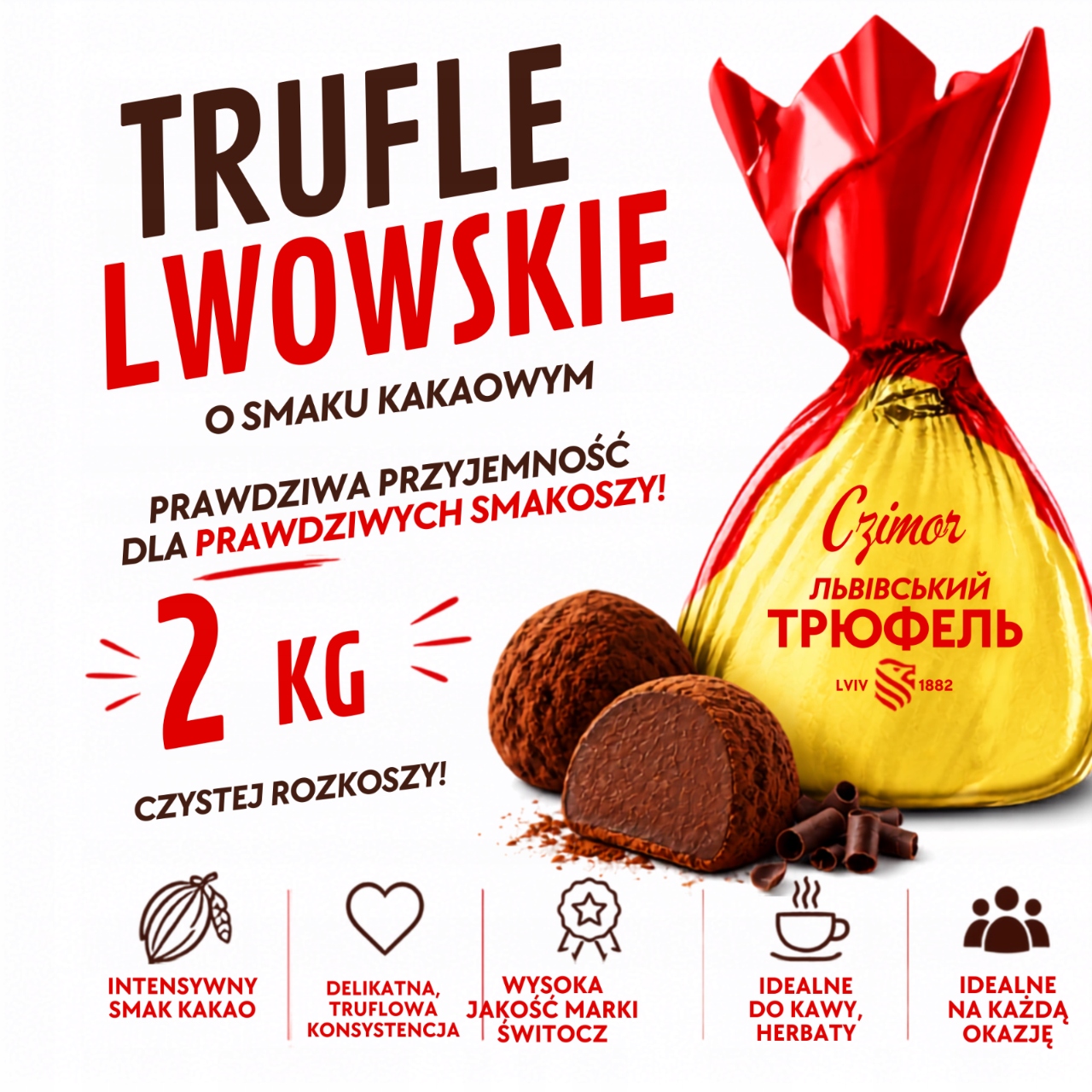 Bonbóny Switocz „Trufle Lwowskie“ s kakaovou příchutí 2 kg