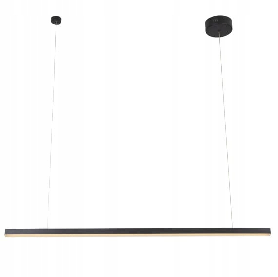 Podélná černá závěsná lampa Trio, nad jídelní desku, stmívatelná Led