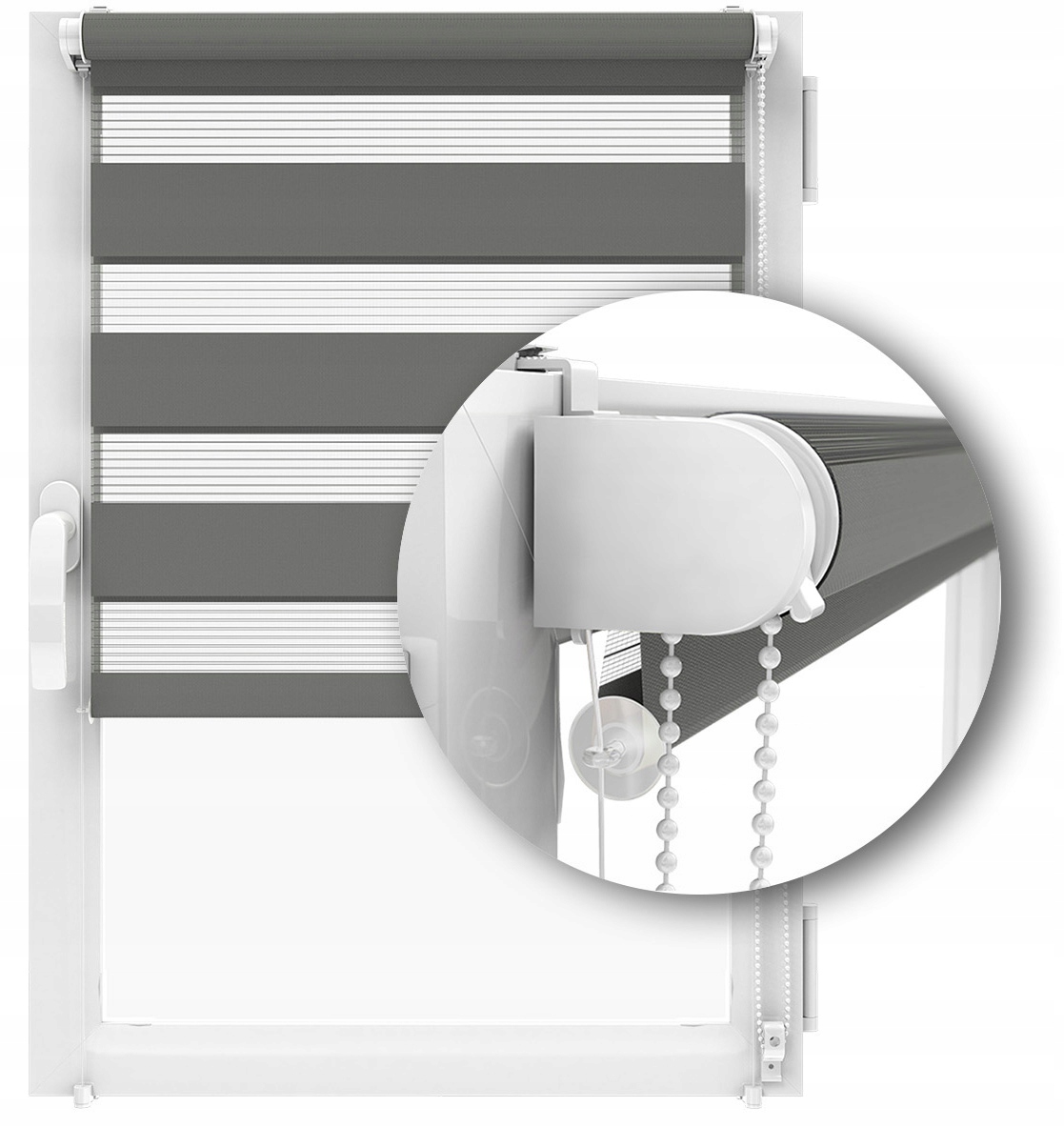 ROLETY DZIEŃ NOC NA WYMIAR BEZINWAZYJNE 82X140 PROWADNICE ŻYŁKOWE GRATIS