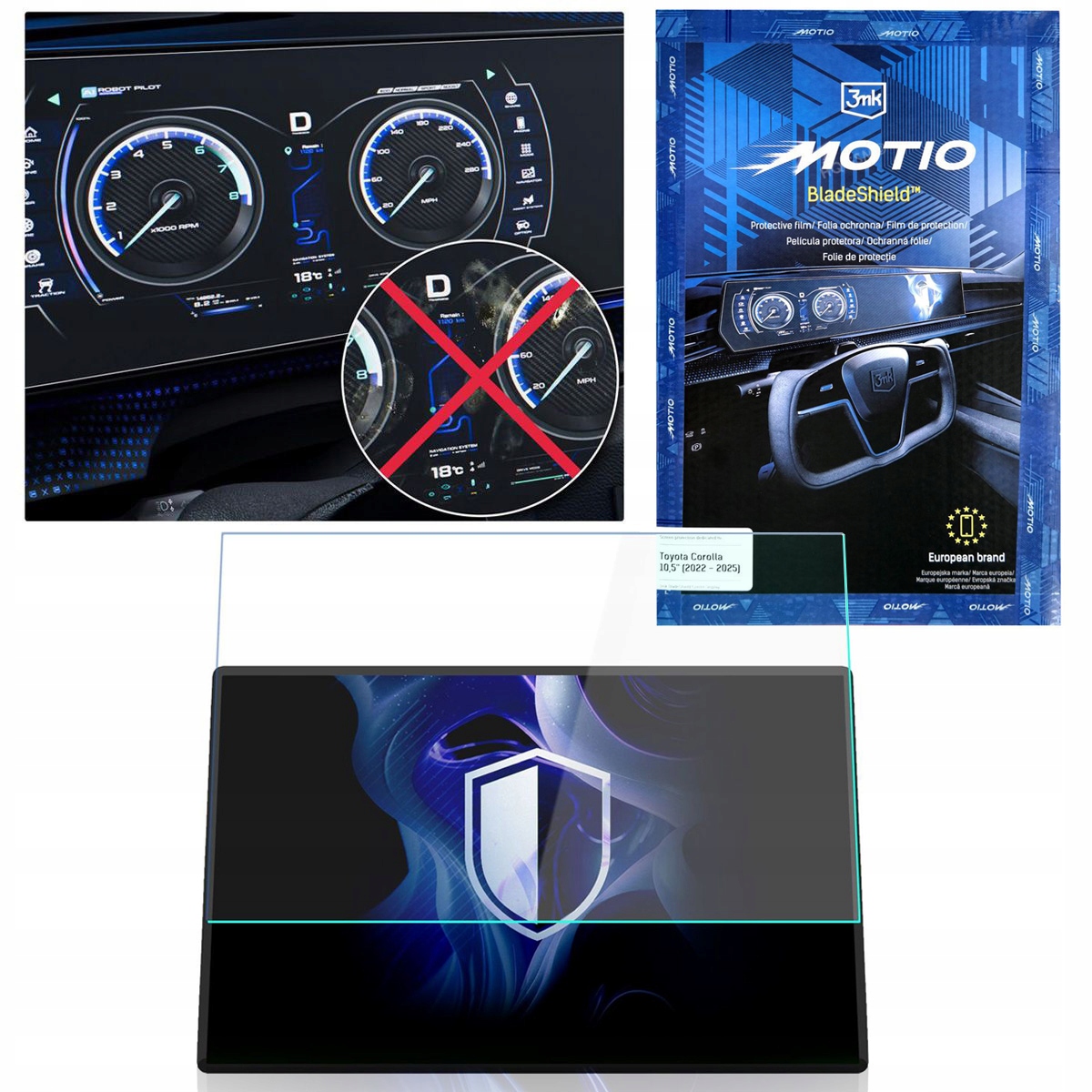 3mk BladeShield Matná Fólie na displej pro Toyota Corolla 10.5" (2022-2025)
