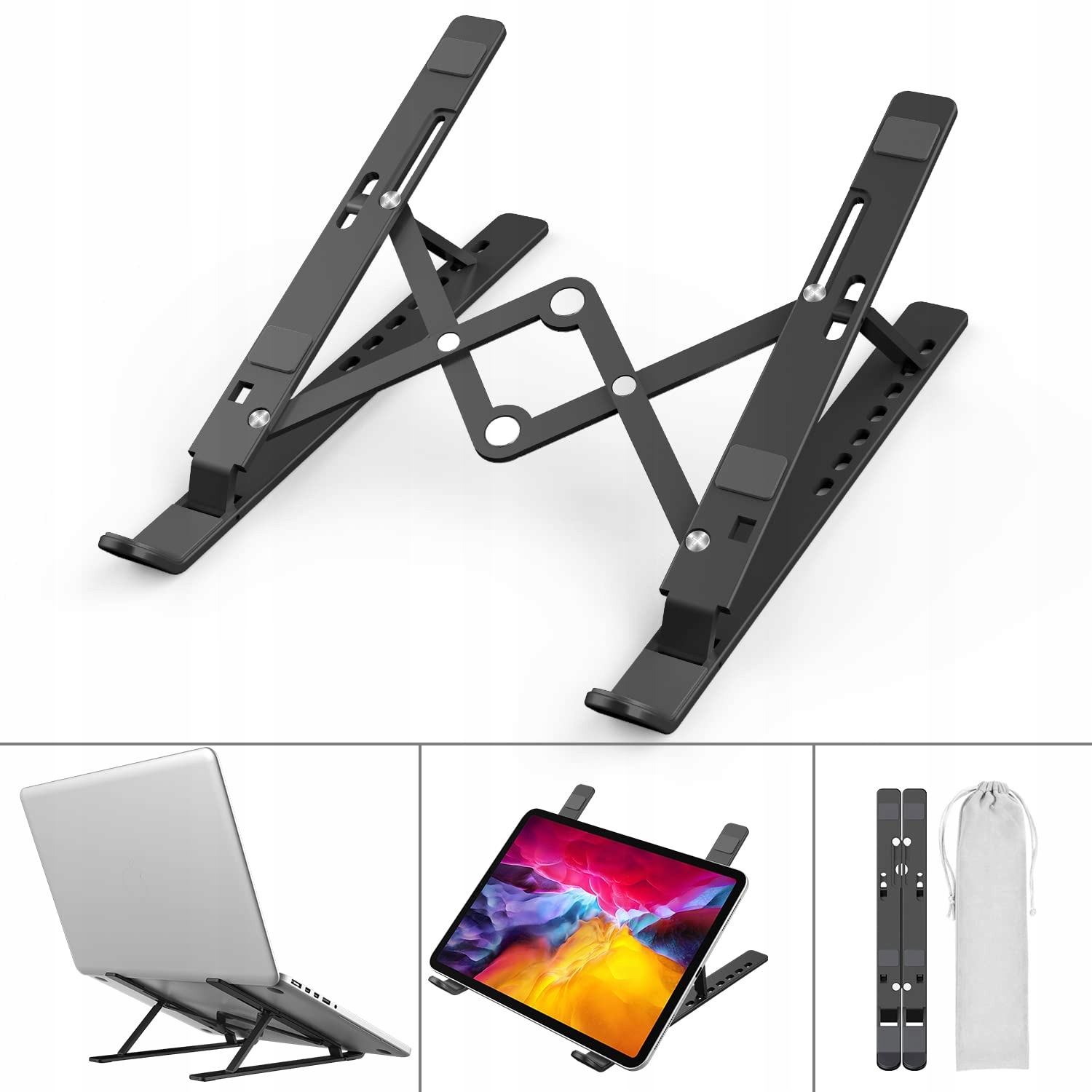 AUYUIIY ALUMINIOWA REGULOWANA SKŁADANA PODSTAWKA POD LAPTOPA 10-156 CALI — miniatura 8