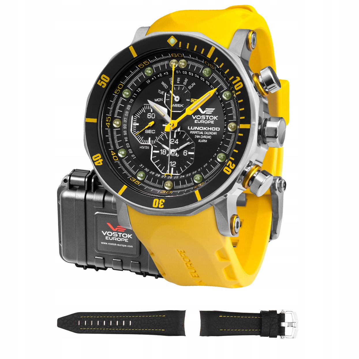 Pánské Hodinky Vostok Europe YM86-620A505S žlutý pásek