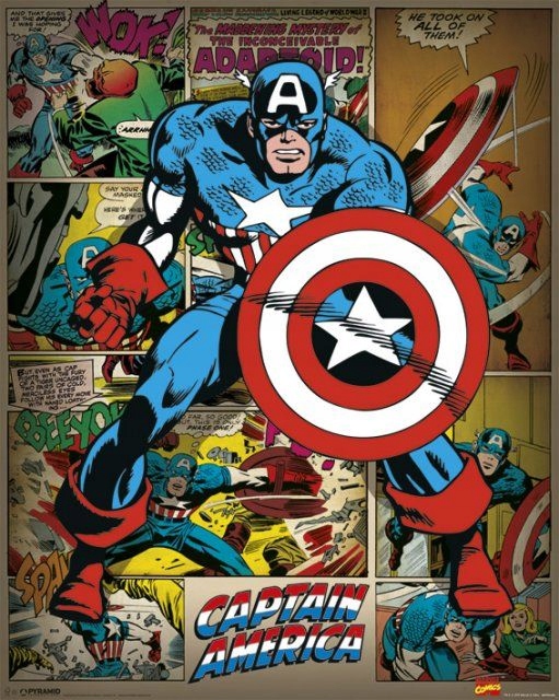 

Marvel Captain America retro plakat 40x50 cm