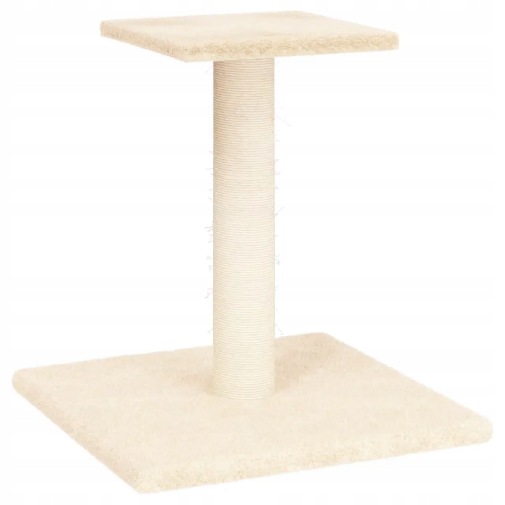 Levně Škrabadlo pro kočky s plošinou, krémové, 38 cm