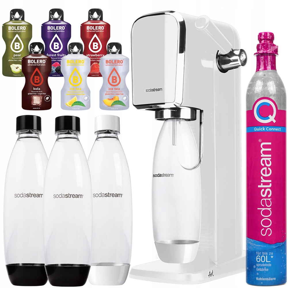 Saturator Sodastream Art White Butelki Sodastream Pet 1L Bolero Zestaw