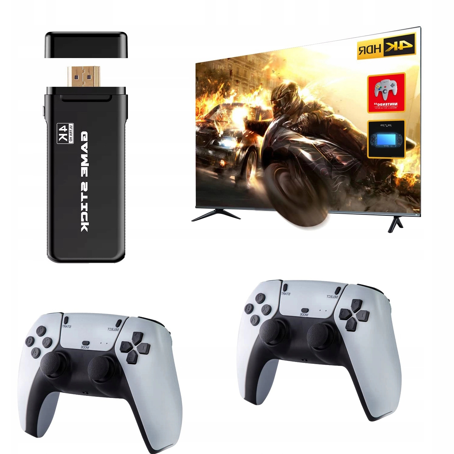 Konsola Retro Gra Telewizyjna Emulator 2 Pady Karta 64GB 20000 Gier