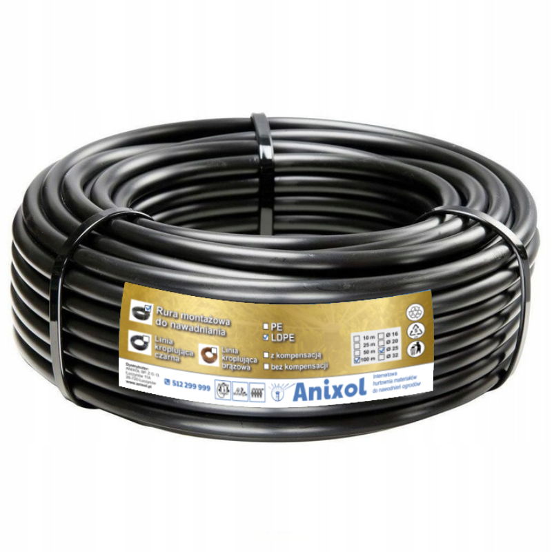 Rura Ldpe 25 mm 50 m PN6 grubość 2mm mocna do nawadniania z pompy Alebo