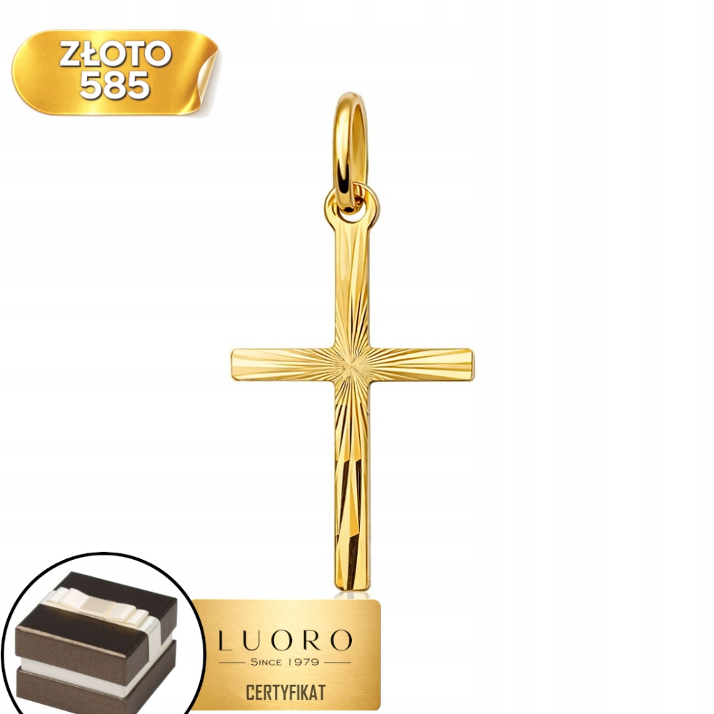 Zlatý Křížek 585 14K Diamantový Malý 3 CM Elegantní Dárek