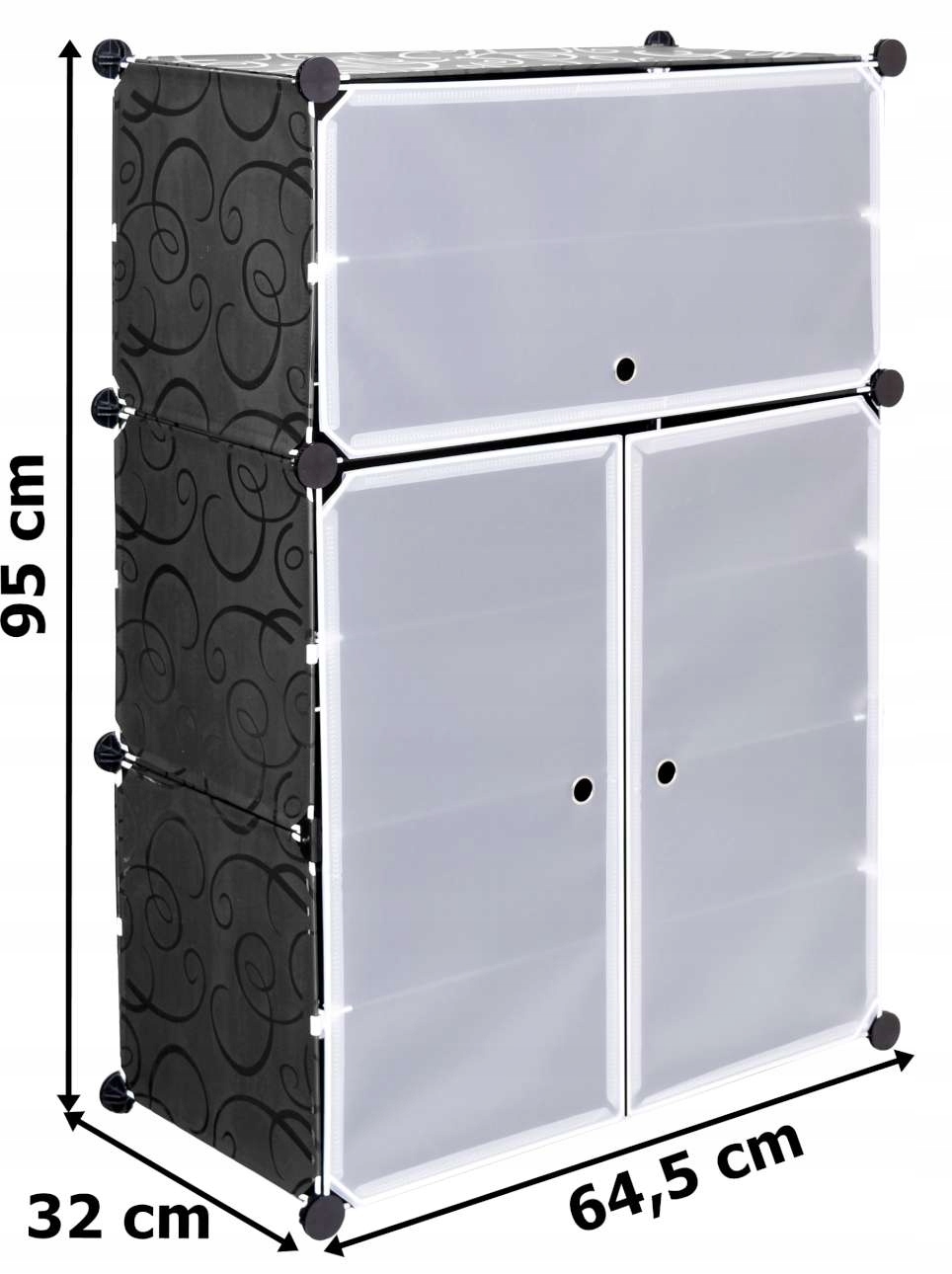 Modulární Skříň Na Boty Raka Černá Regálová Police Na Obuv Šatní Skříň