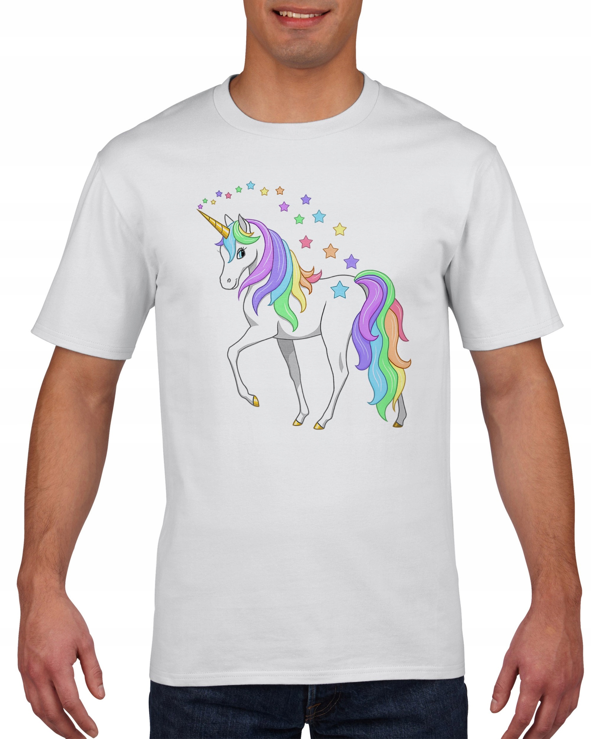 

Koszulka męska Unicorn jednorożec gwiazdki L