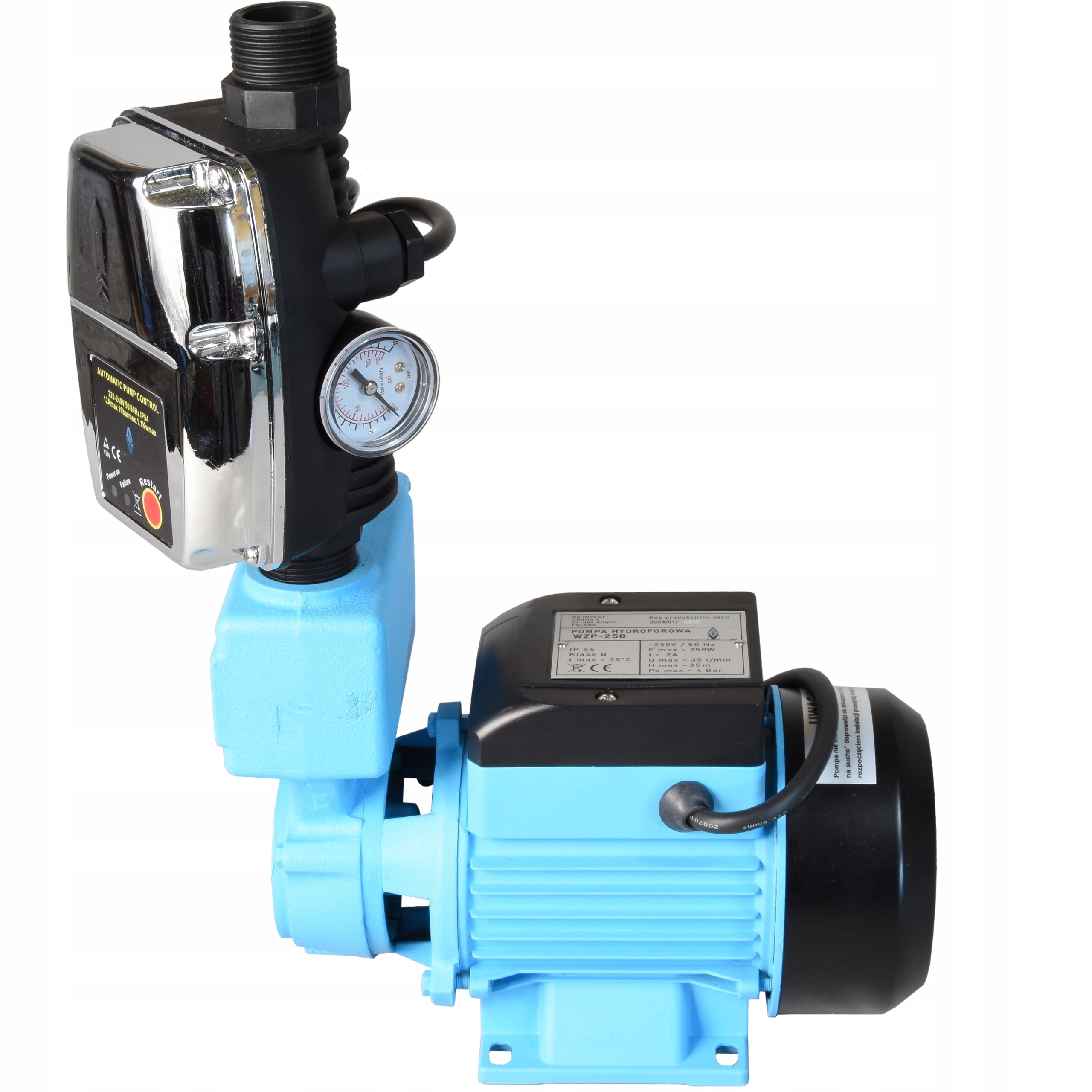 Vodná Pumpa Na Zavlažovanie Studne Wzp 250 S Automatom Csk 5, Výkonná, 2100 L/h