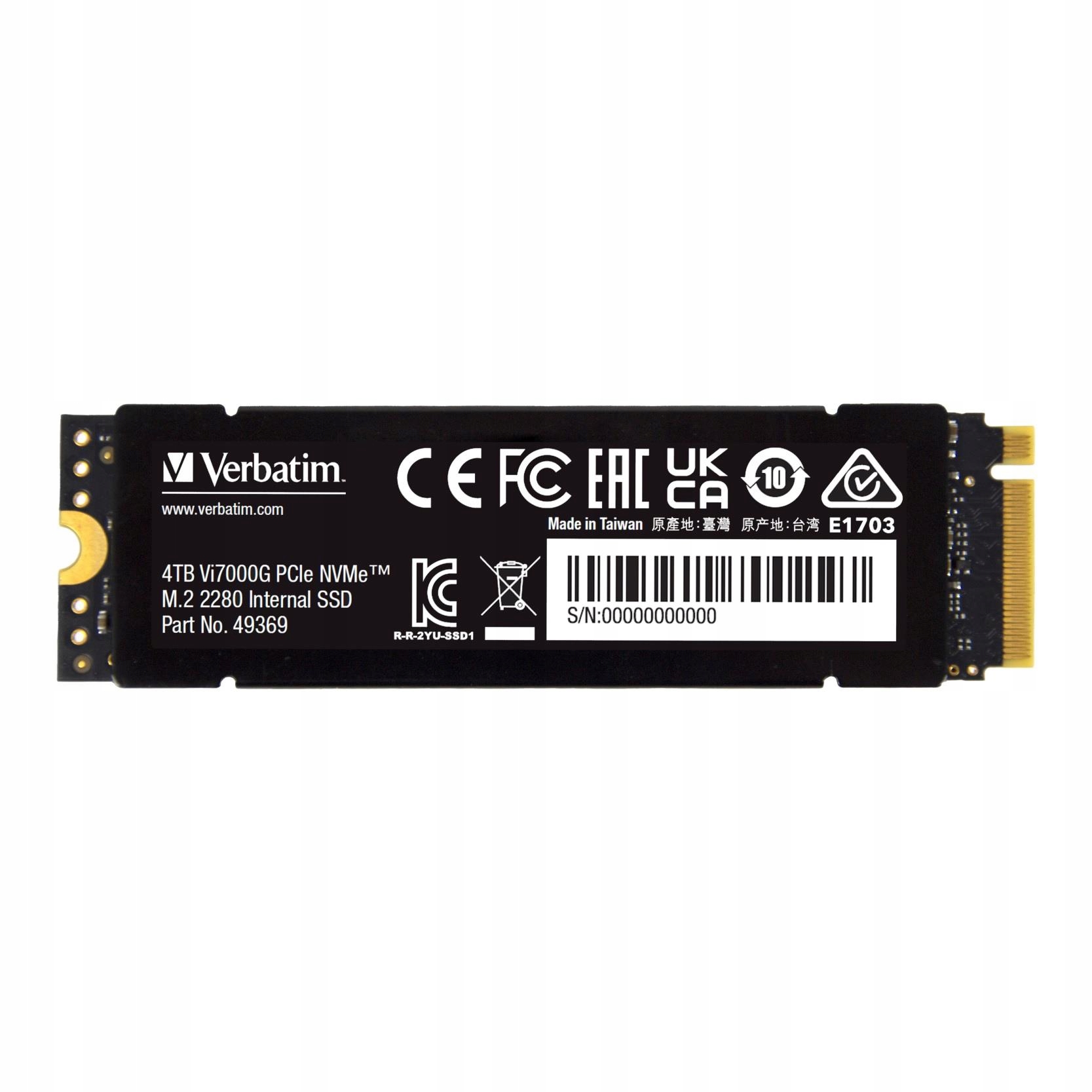 Dysk Ssd Verbatim 4TB M.2 PCIe Gen4 NVMe Vi7000G Heatsink