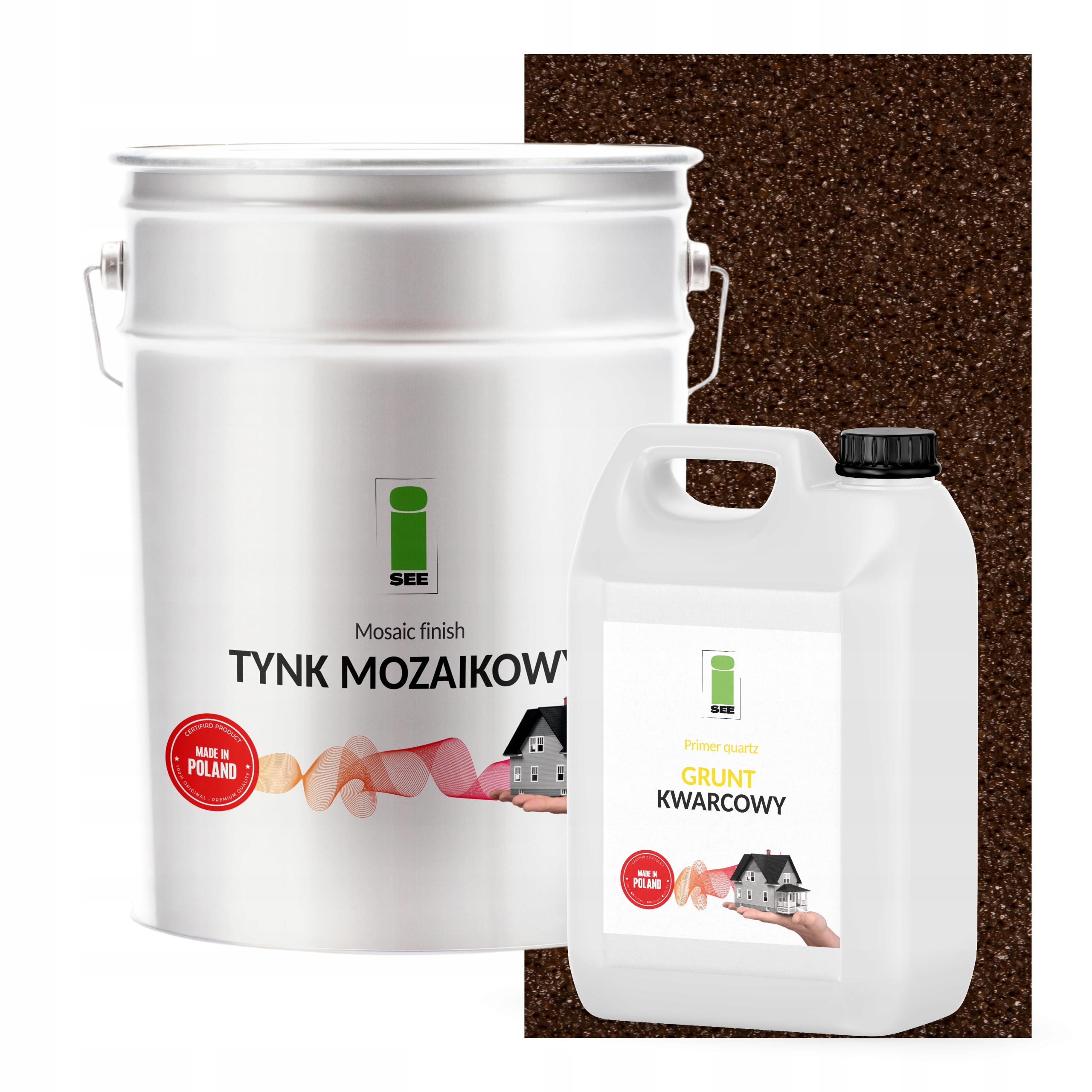 Mozaiková Omietka Hnedá Tmavá 25 Kg Základný Náter V Farbe Sada Na 6,6 m2