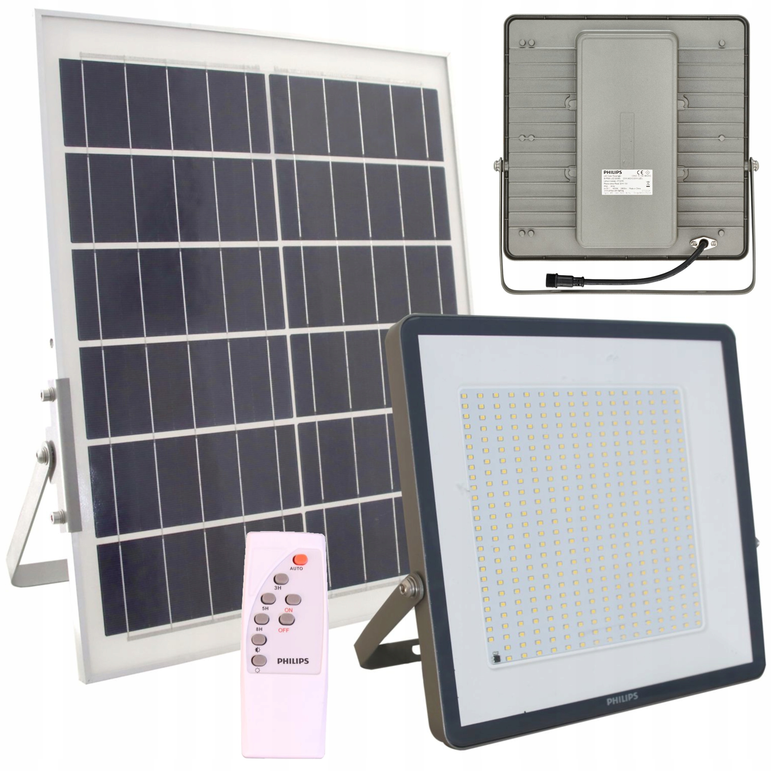 Solární Lampa Led lampa Philips se senzorem soumraku, pouliční Dálkový Ovladač 20W 4000K