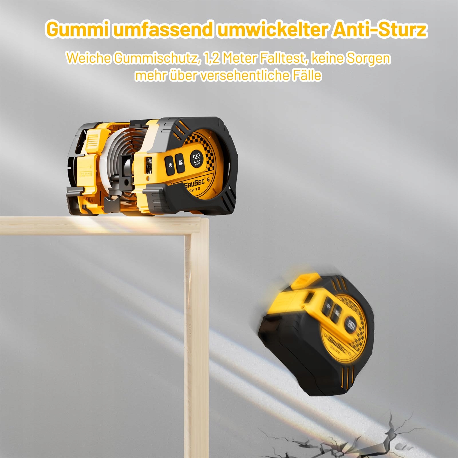 SAVSEC Dalmierz Laserowy 2w1 80m Cyfrowa Miarka LCD Pomiar Odległości — miniatura 7