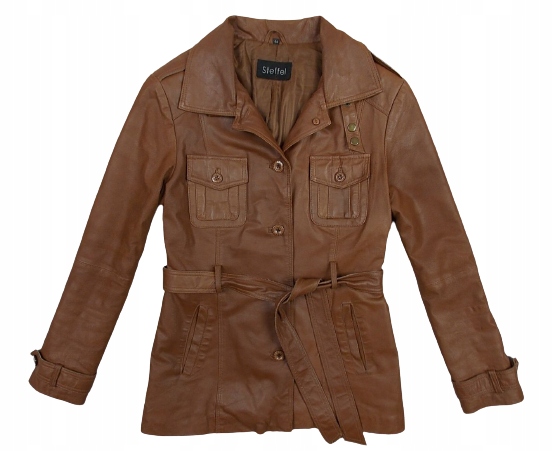 STEFFEL PŁASZCZ SKÓRZANY elegancja 42/44