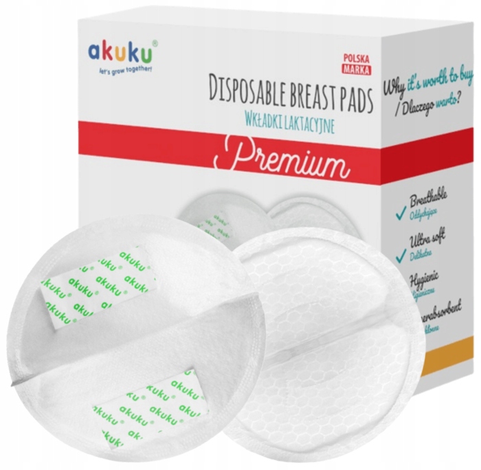 

Akuku Wkładki Laktacyjne Chłonne Cienkie 1MM 30SZT