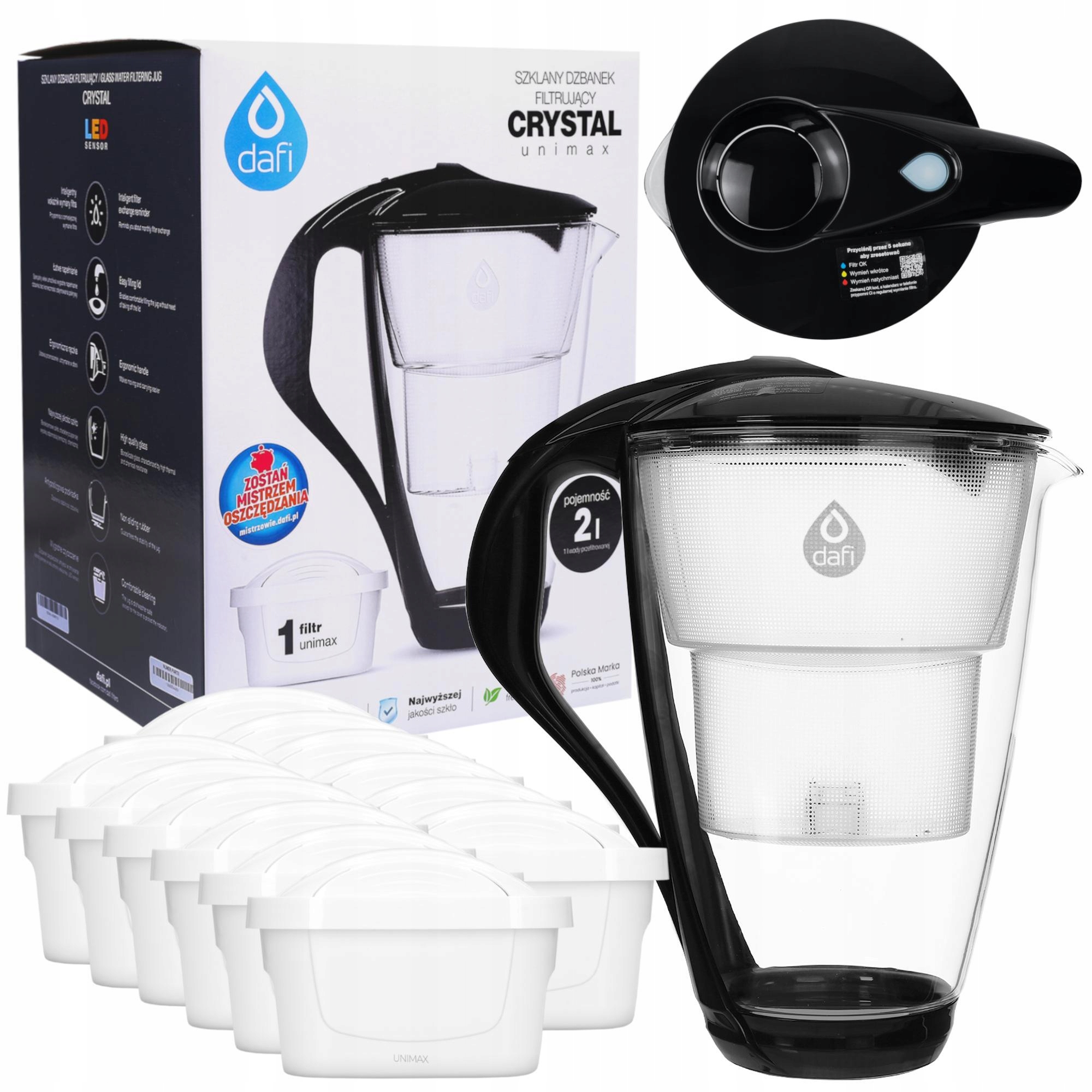 Skleněná konvice Dafi Crystal Led 12 x Filtr Dafi