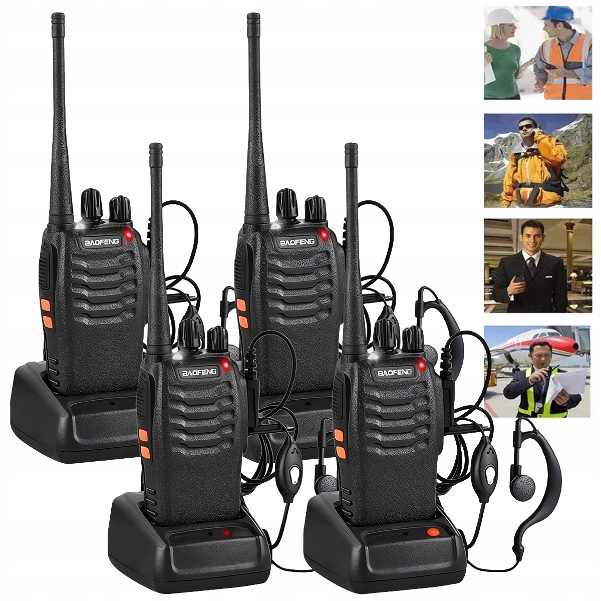 4X Walkie Talkie Krótkofalówka Radiotelefon Duży Zasięg