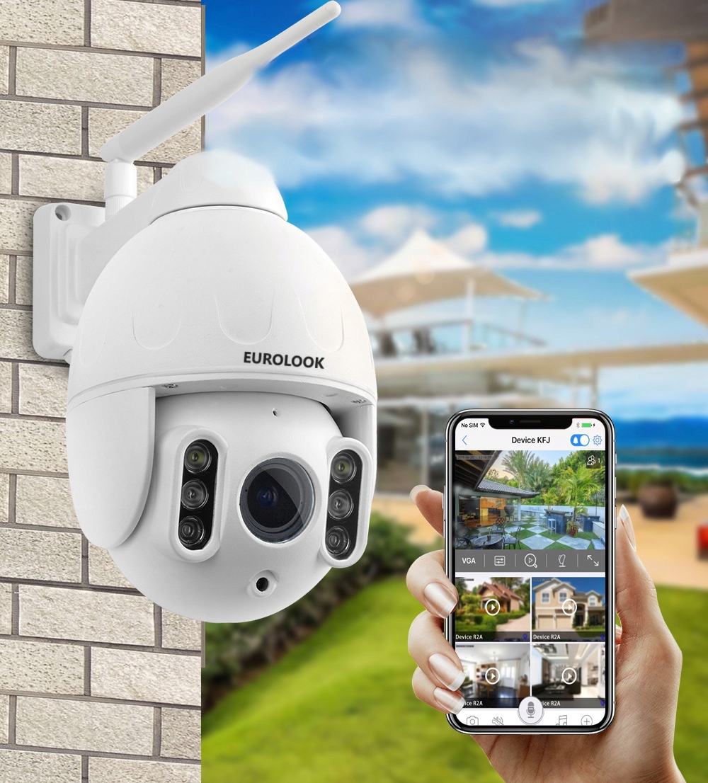 Kamera obrotowa IP WIFI zewnętrzna FULL HD 8X ZOOM Marka Eurolook