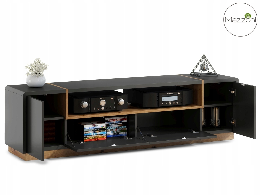 Szafka FOLK RTV-185 - NOWOCZESNA SZARY MAT LOFT Głębokość mebla 40 cm