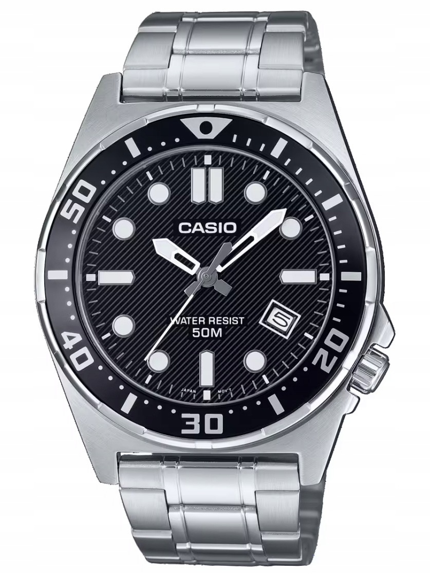 Pánské Hodinky Casio MTD-135D-1A Stříbrný Náramek 50 M Dárek Pro Kluka