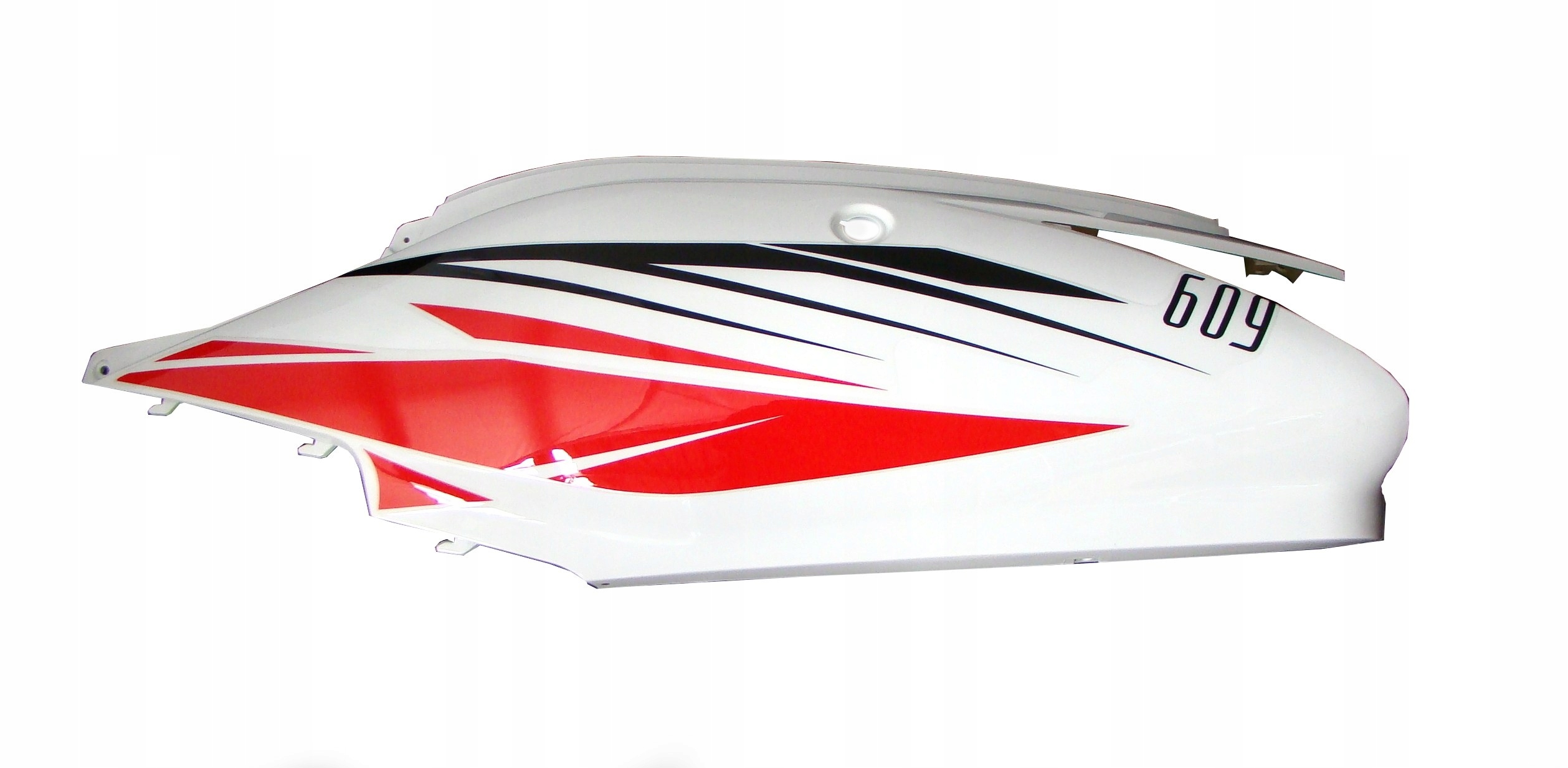 T46603 - JUNAK 609 КРЫШКА СЕДЛА ЛЕВАЯ БЕЛО-КРАСНАЯ