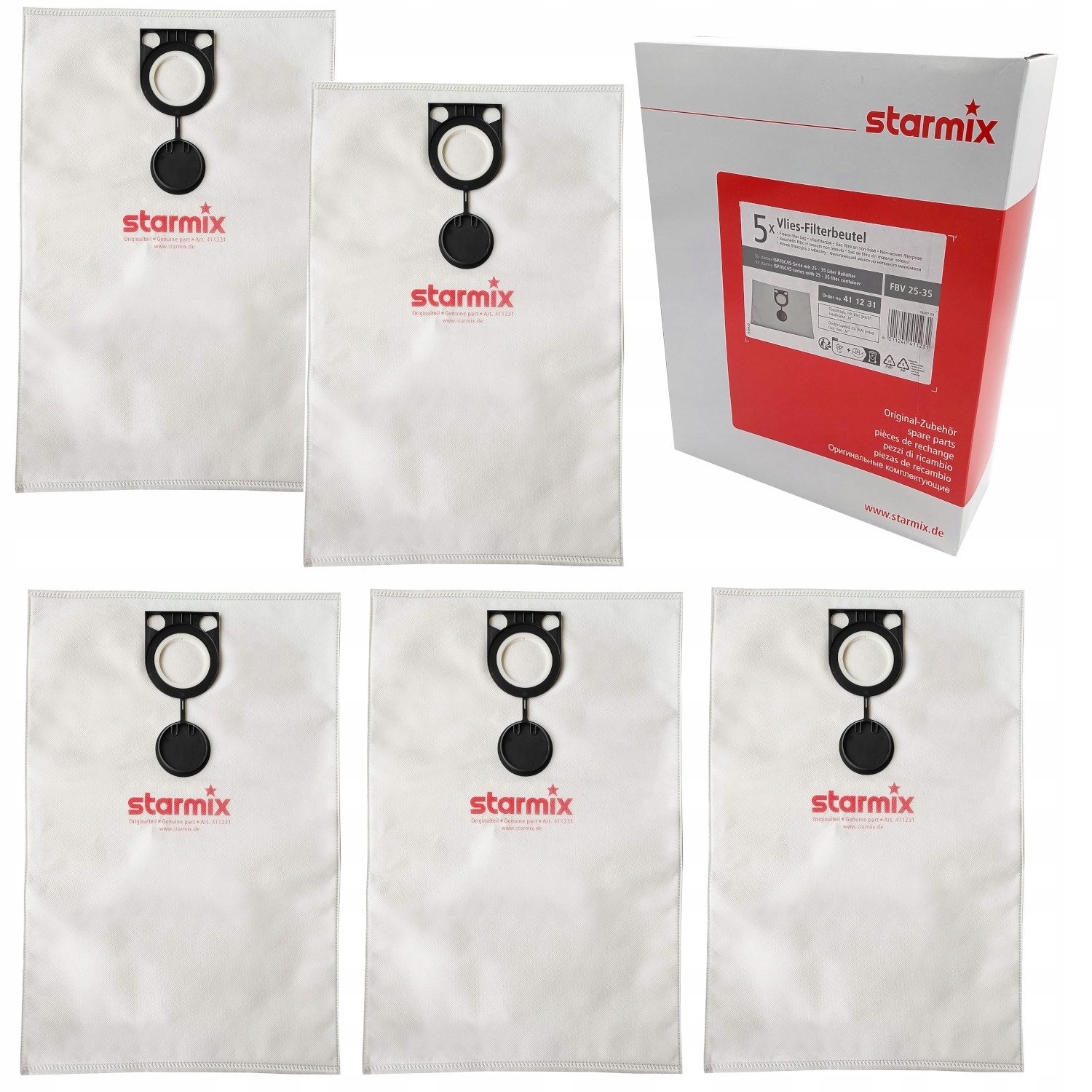 Starmix Worki do odkurzaczy Fbv 25/35 komplet 5 szt. oryginał 25-35L 411231