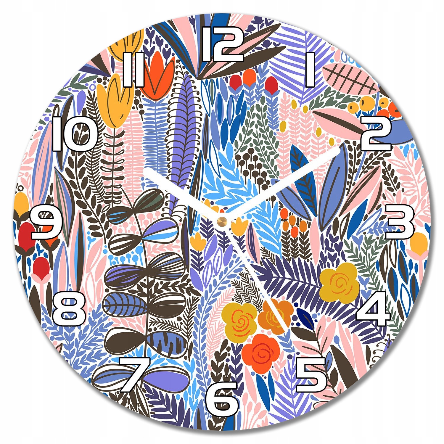 

Zegar szklany Vintage obraz liście i kwiaty f30