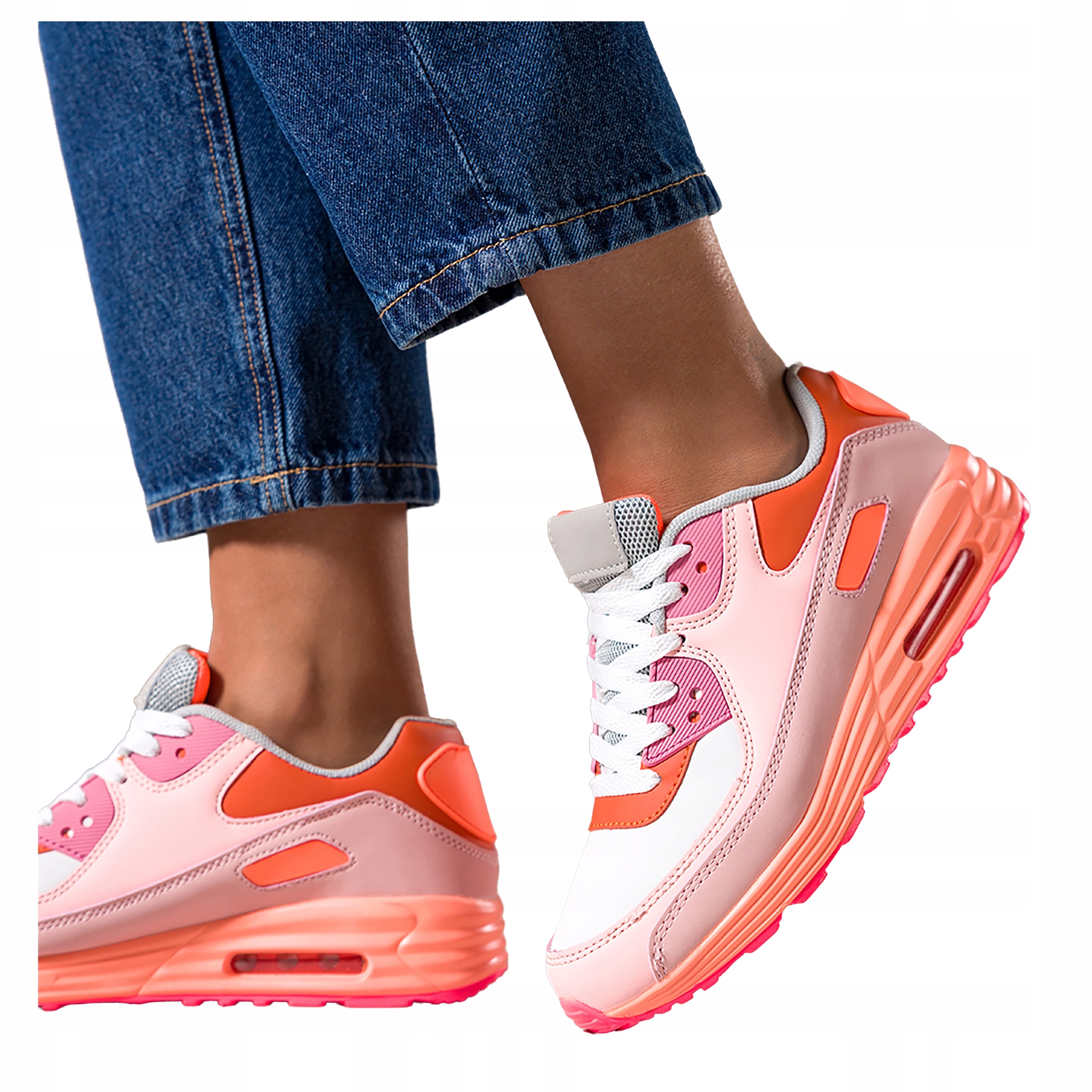 Růžové Tenisky Dámské Lehké Drážkované Podrážka Šněrovací Sportovní vel. 36