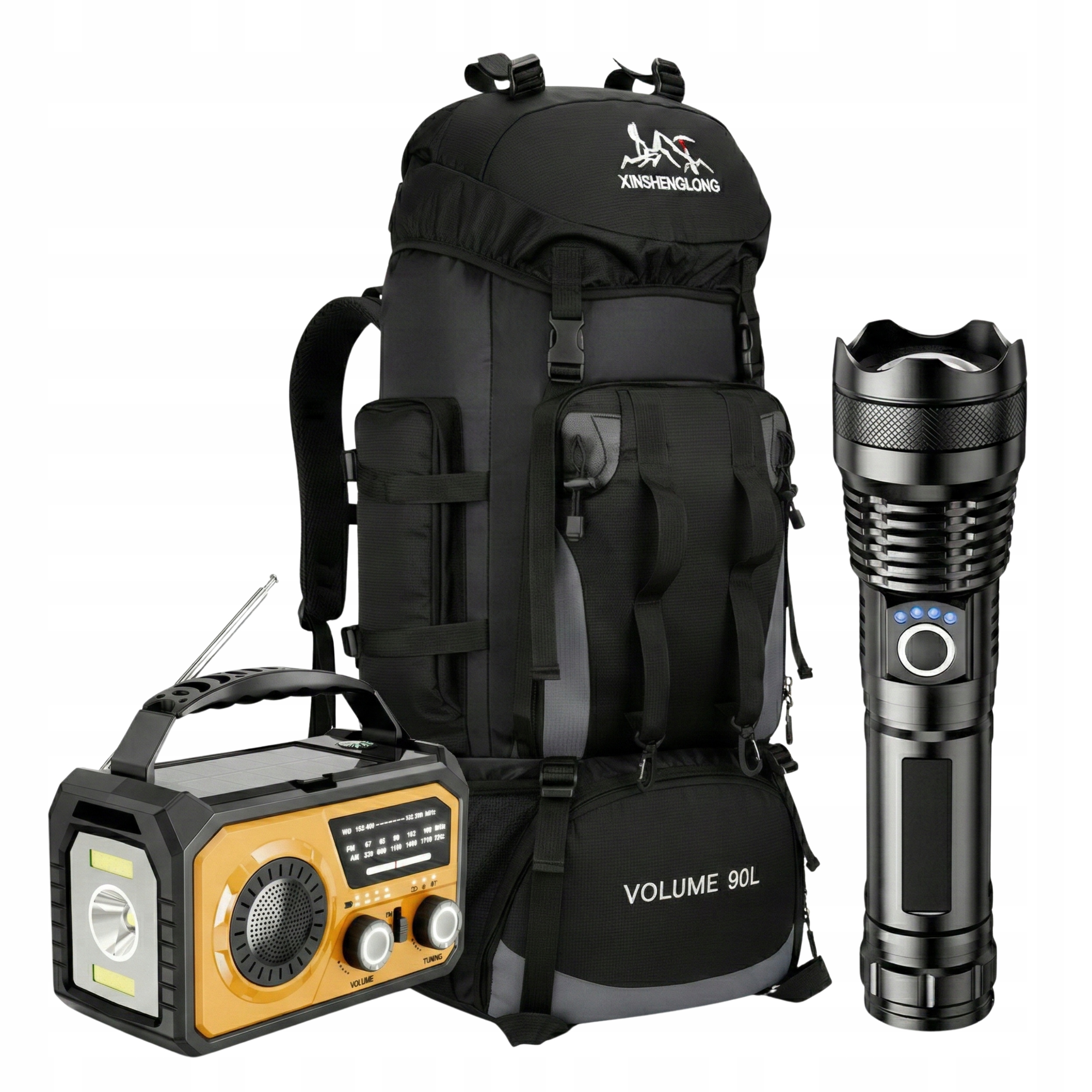 Evakuační sada Survivalový Batoh Solární rádio Taktická svítilna