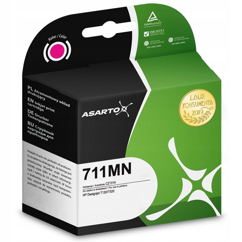 

Tusz Asarto do Hp 711MN CZ131A 29 ml magenta