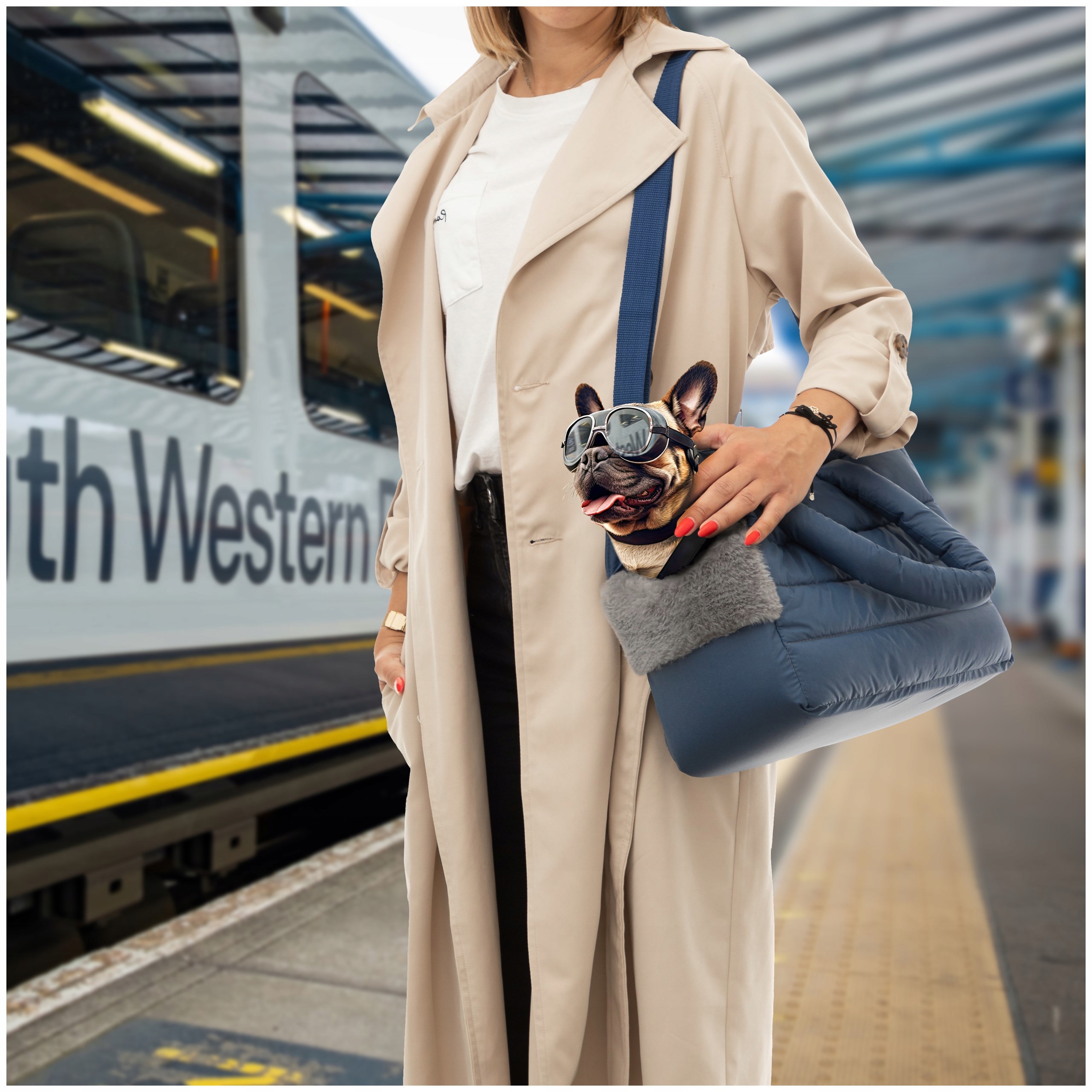 Levně Přepravní taška pro psa, přepravka pro psa s držadlem 40x20x30 cm