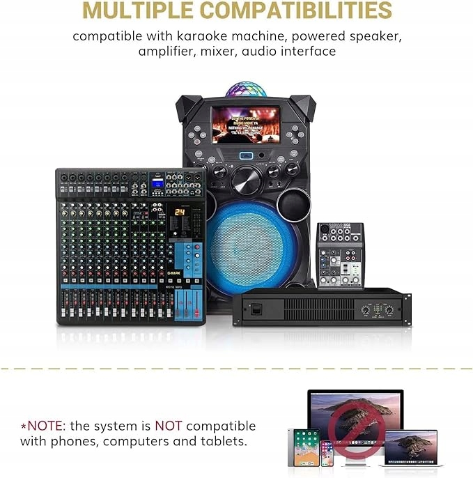 Zestaw Mikrofonów Bezprzewodowych UHF 2Mikrofony Typ mikrofonu do ręki