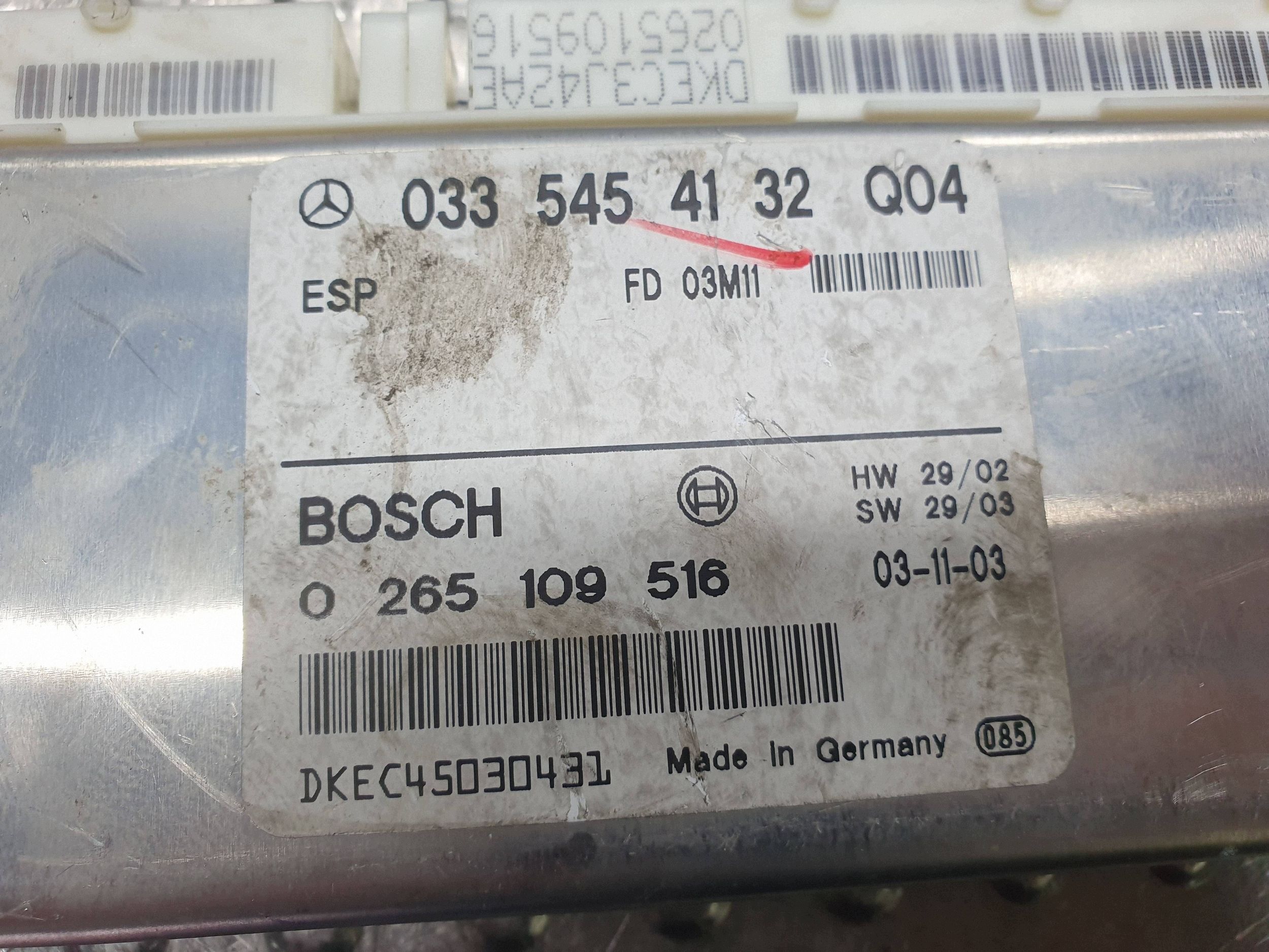 control unit module ABS 0265109516 0335454132 MERCEDES E KLASA W211