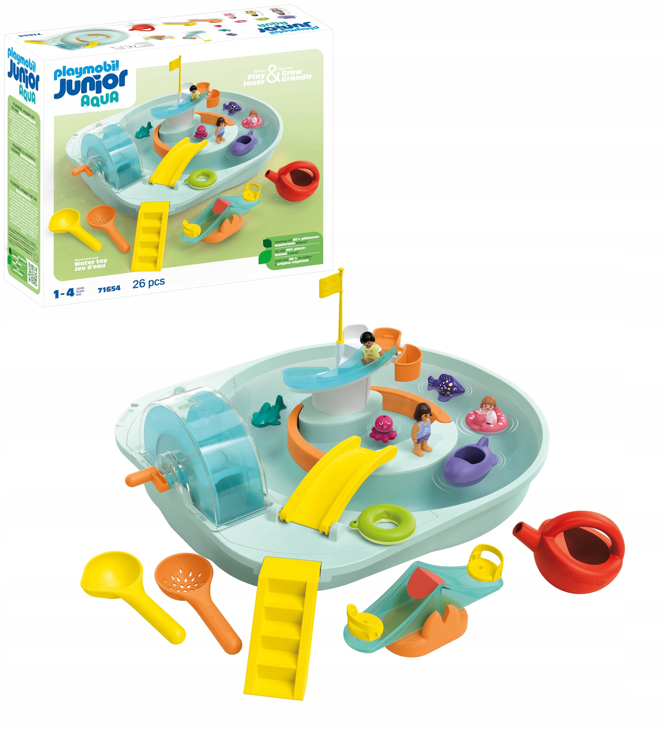PLAYMOBIL 71654 Junior Aqua Zjeżdżalnia wodna z placem zabaw i funkcją e