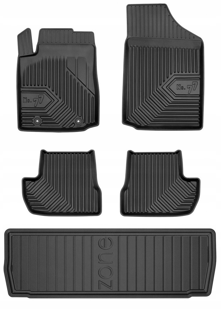 Set 77 Gumové rohože a rohože Citroen C2 1 Hatchback 2003-2009