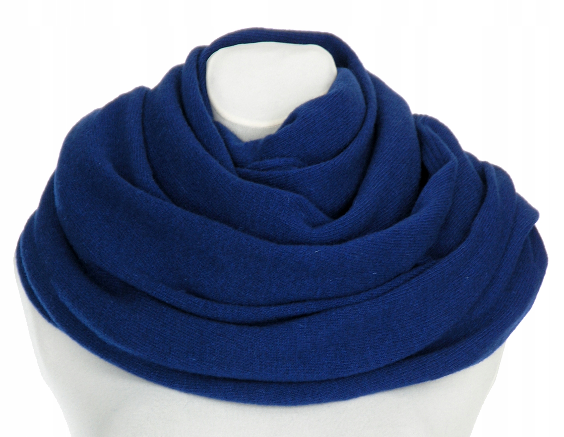 DUŻY SZAL WEŁNA 80% LAMBSWOOL KOLOR KOBALTOWY