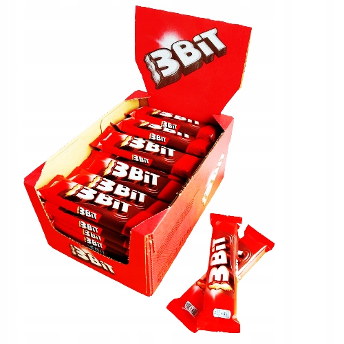 3BIT Baton W Czekoladzie Z Nadzieniem Mlecznym I Herbatnikiem 46 g x 42 szt