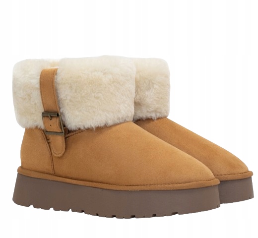 Blackfield Afton Camel Zimní Sněhule S Kožíškem A Přezkou 37 3CF