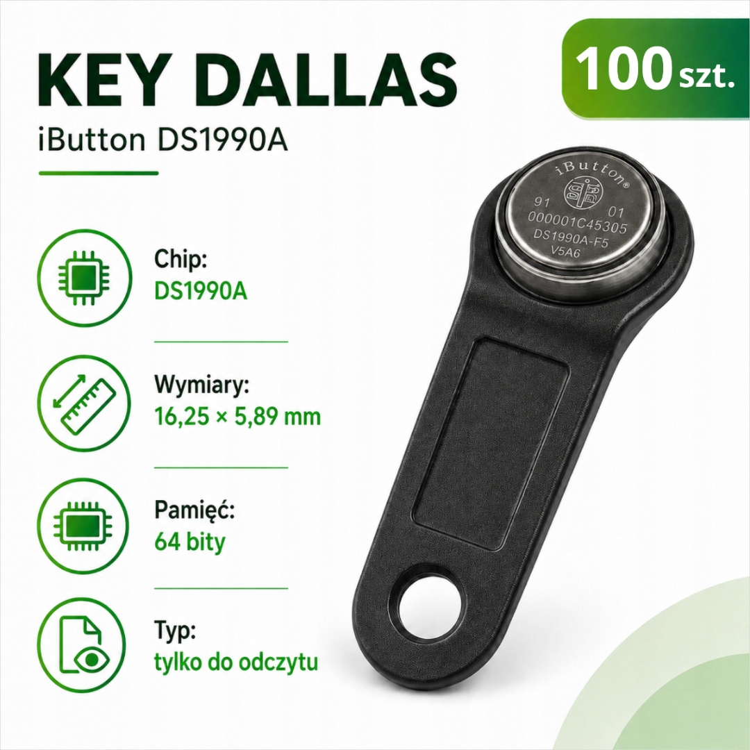 Pastilka 100 ks Černá iButton Dallas DS1990L DS1990A Unique 1-Wire přívěsek na klíče